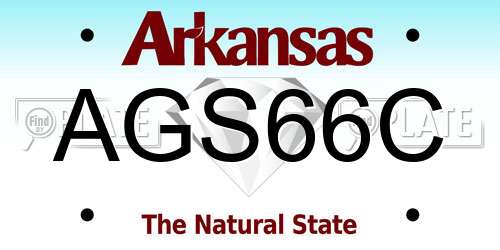 AGS66C Arkansas License Plate