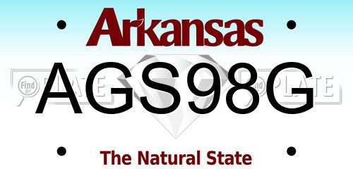 AGS98G Arkansas License Plate
