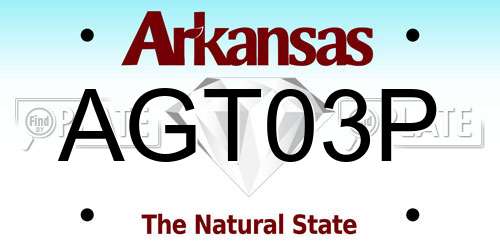 AGT03P Arkansas License Plate