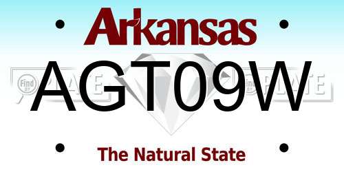 AGT09W Arkansas License Plate