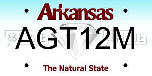 AGT12M Arkansas License Plate