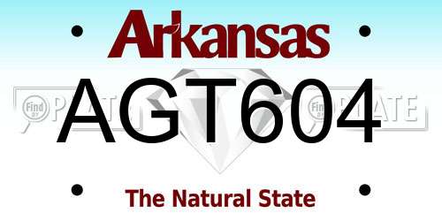 AGT604 Arkansas License Plate