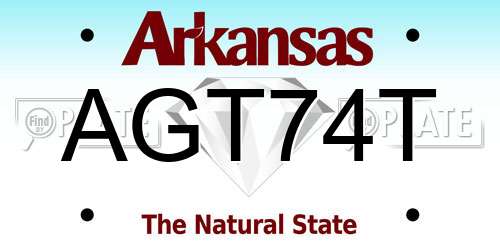 AGT74T Arkansas License Plate