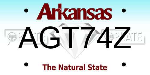 AGT74Z Arkansas License Plate