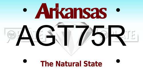 AGT75R Arkansas License Plate