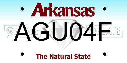 AGU04F Arkansas License Plate
