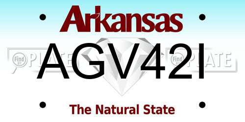 AGV42I Arkansas License Plate