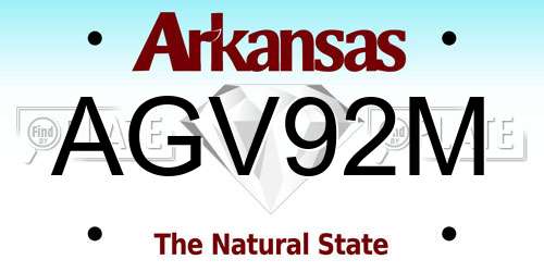 AGV92M Arkansas License Plate