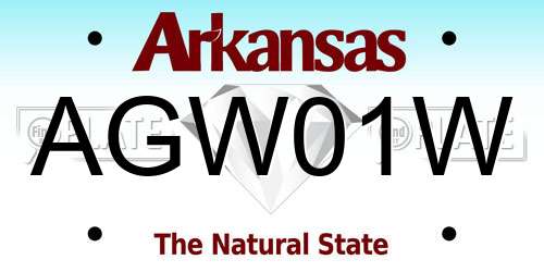 AGW01W Arkansas License Plate