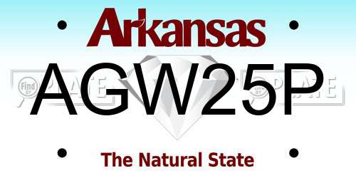 AGW25P Arkansas License Plate