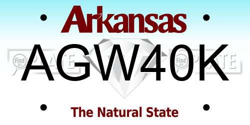 AGW40K Arkansas License Plate