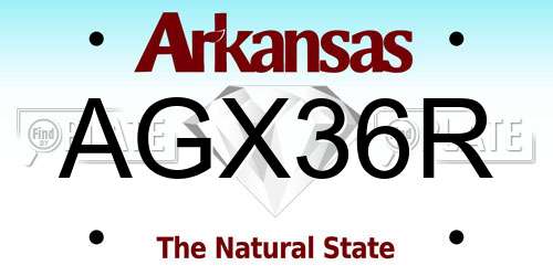 AGX36R Arkansas License Plate
