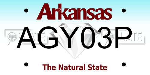 AGY03P Arkansas License Plate