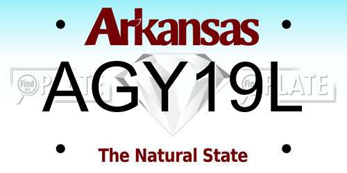 AGY19L Arkansas License Plate