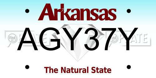 AGY37Y Arkansas License Plate