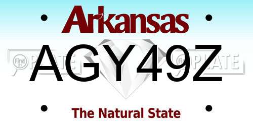 AGY49Z Arkansas License Plate