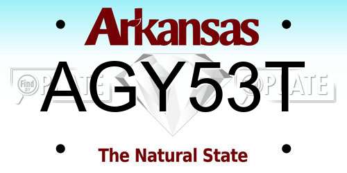 AGY53T Arkansas License Plate