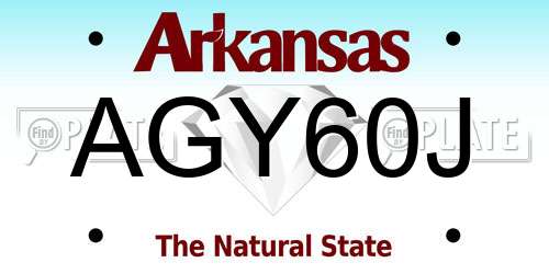 AGY60J Arkansas License Plate