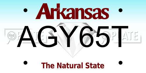 AGY65T Arkansas License Plate