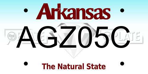 AGZ05C Arkansas License Plate