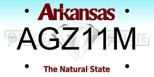 AGZ11M Arkansas License Plate