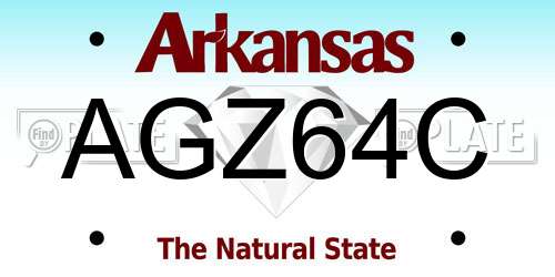 AGZ64C Arkansas License Plate