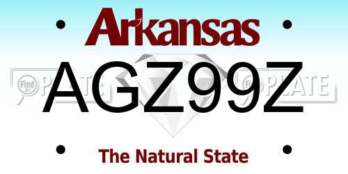 AGZ99Z Arkansas License Plate