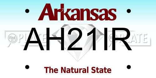 AH21IR Arkansas License Plate