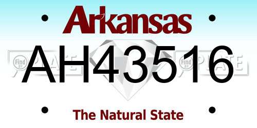 AH43516 Arkansas License Plate