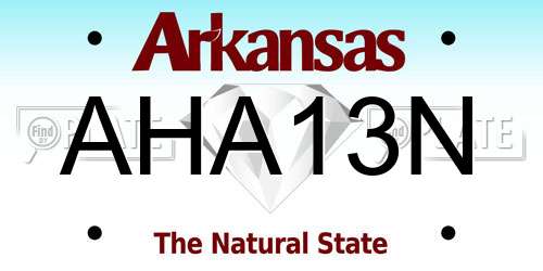 AHA13N Arkansas License Plate