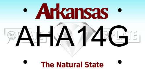 AHA14G Arkansas License Plate