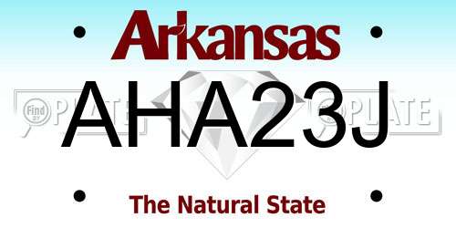 AHA23J Arkansas License Plate