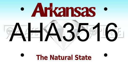 AHA3516 Arkansas License Plate