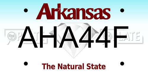 AHA44F Arkansas License Plate