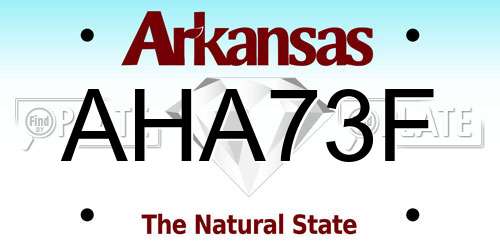 AHA73F Arkansas License Plate