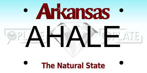 AHALE Arkansas License Plate