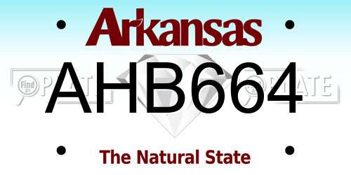 AHB664 Arkansas License Plate