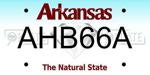 AHB66A Arkansas License Plate