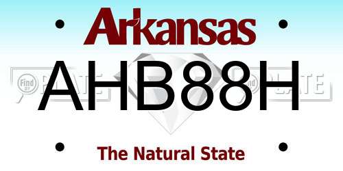 AHB88H Arkansas License Plate