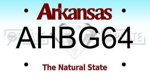 AHBG64 Arkansas License Plate