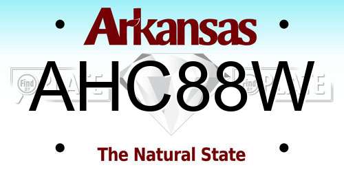 AHC88W Arkansas License Plate