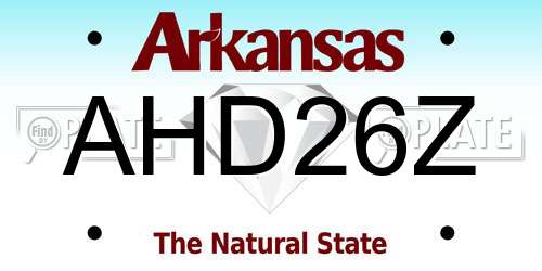 AHD26Z Arkansas License Plate