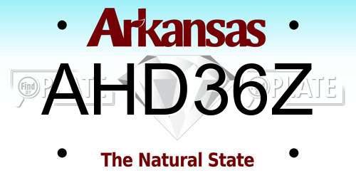 AHD36Z Arkansas License Plate