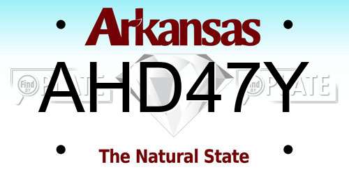 AHD47Y Arkansas License Plate