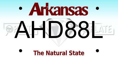 AHD88L Arkansas License Plate
