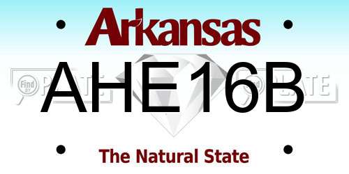 AHE16B Arkansas License Plate
