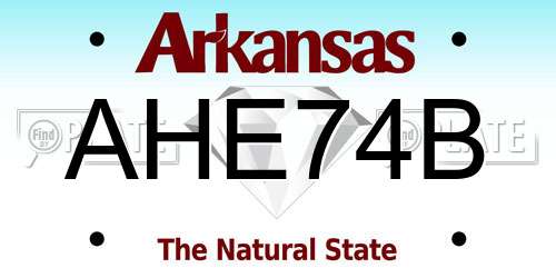 AHE74B Arkansas License Plate