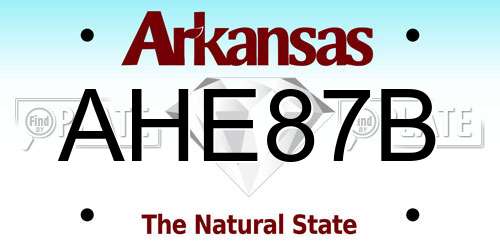 AHE87B Arkansas License Plate