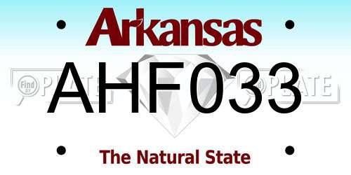 AHF033 Arkansas License Plate