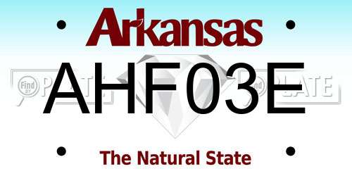 AHF03E Arkansas License Plate